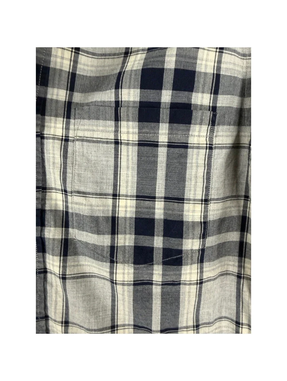 J.Crew Mens XS Tailored Plaid Button Down Shirt Navy White Cotton